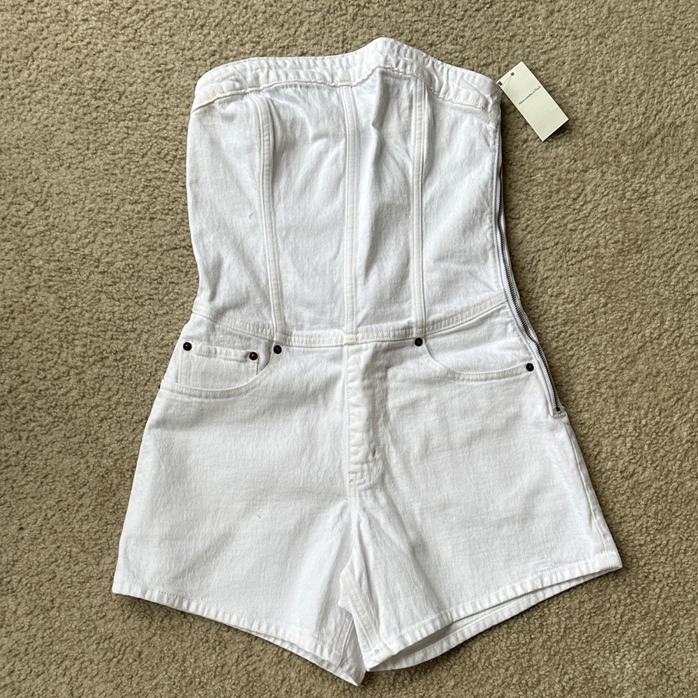 A&F Denim Strapless Romper - Picture 5 of 9